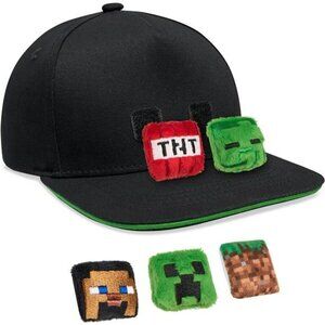 Minecraft Boys Baseball Hat with Removable Plush Toy Adjustable Gamer Cap